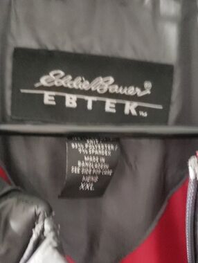 Eddie Bauer Grey Ebtek Jacket with Red Interior